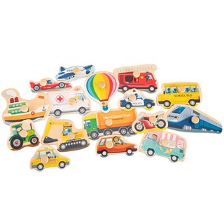 Peg puzzle - 16 pieces - transport